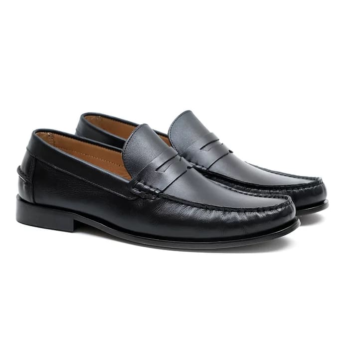 Mocassim Masculino Argentino Córdoba Solado de Couro Preto