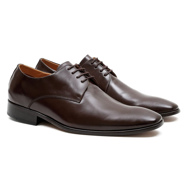 Sapato Social Masculino Derby Solado Couro Roma Chocolate