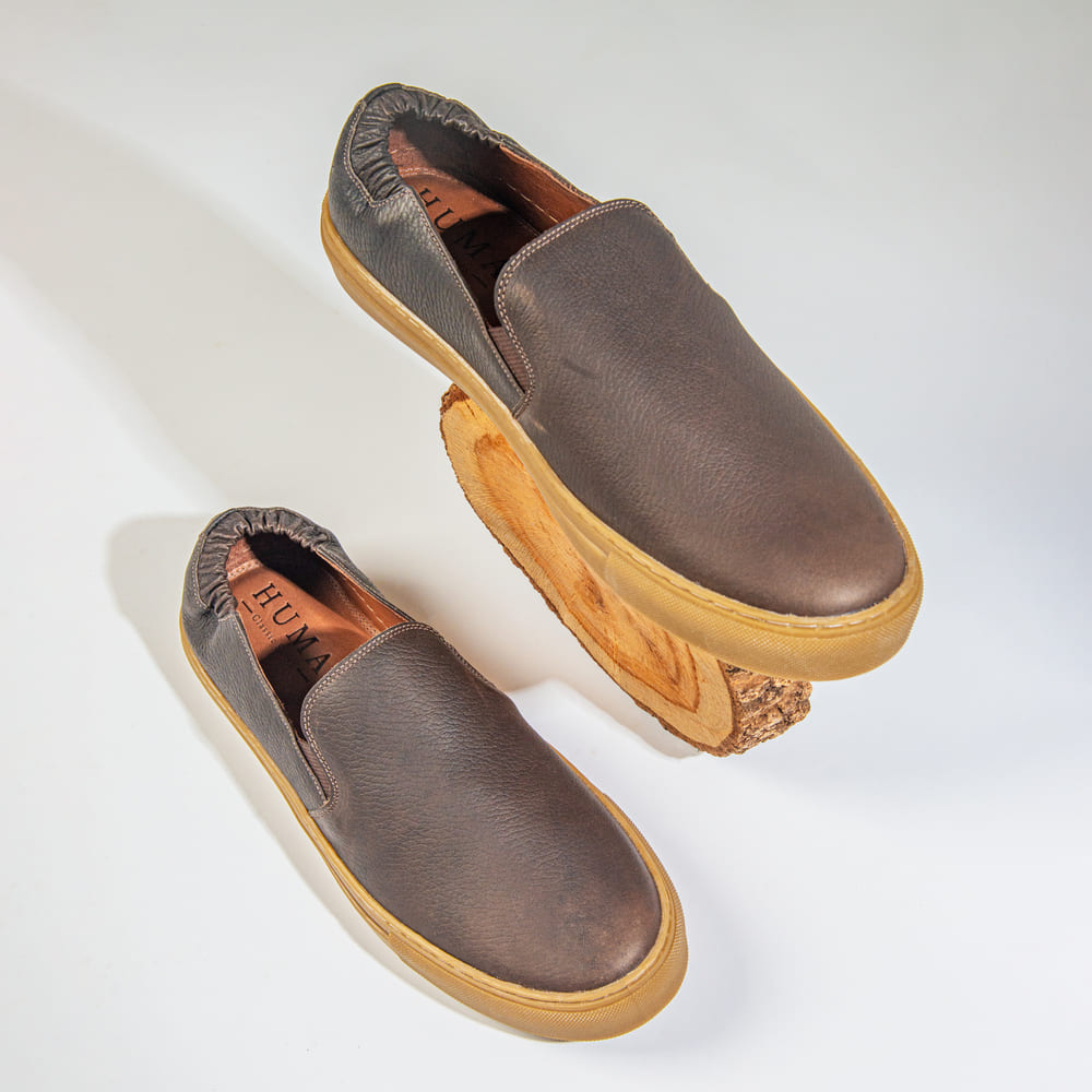 Tênis Slip On Masculino Couro Pinheiros Café 5