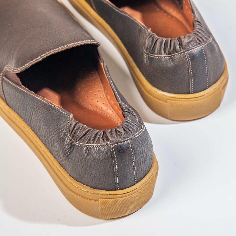 Tênis Slip On Masculino Couro Pinheiros Café 6